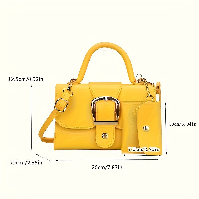 A Trendy And Stylish Small Square Handbag in Candy Colors, Featuring a Minimalist Retro Design. It'S a Practical, Versatile, And Spacious Shoulder Bag for Women, Perfect for Everyday Use.